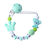 Schnullerclip für Babys mit Bären- und Kronenmotiv