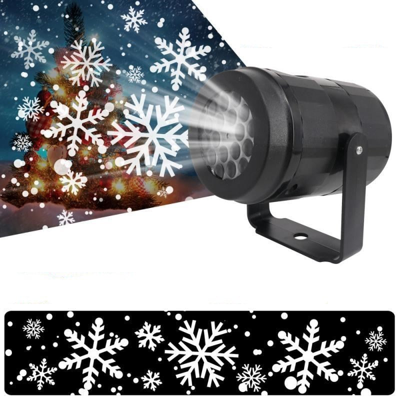 LED Weihnachtsprojektor Schneeflockenlicht – Wasserdichte Außenlampe mit 16 Motiven