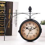 Zweiflügelige Wanduhr im Vintage-Stil, klassische Uhr für Wohnzimmer und Flur