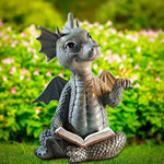 Enchanting Reading Dragon for Garden & Home