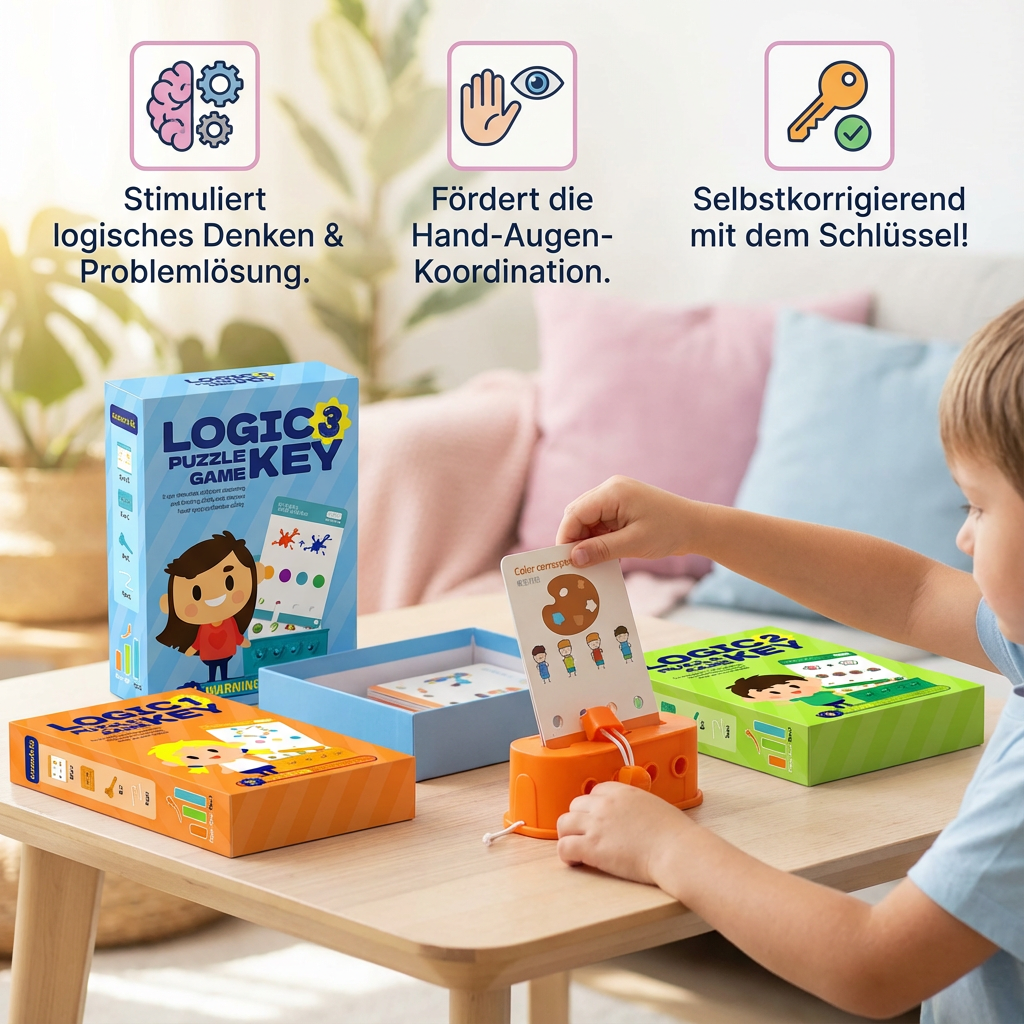 Rätselspiel für Kinder mit Logikschlüsseln