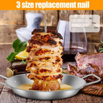 Stainless Steel Vertical Rotisserie Skewer | Perfect Meat Holder with Drip Tray | Set of 3 Skewers (20–30 cm)