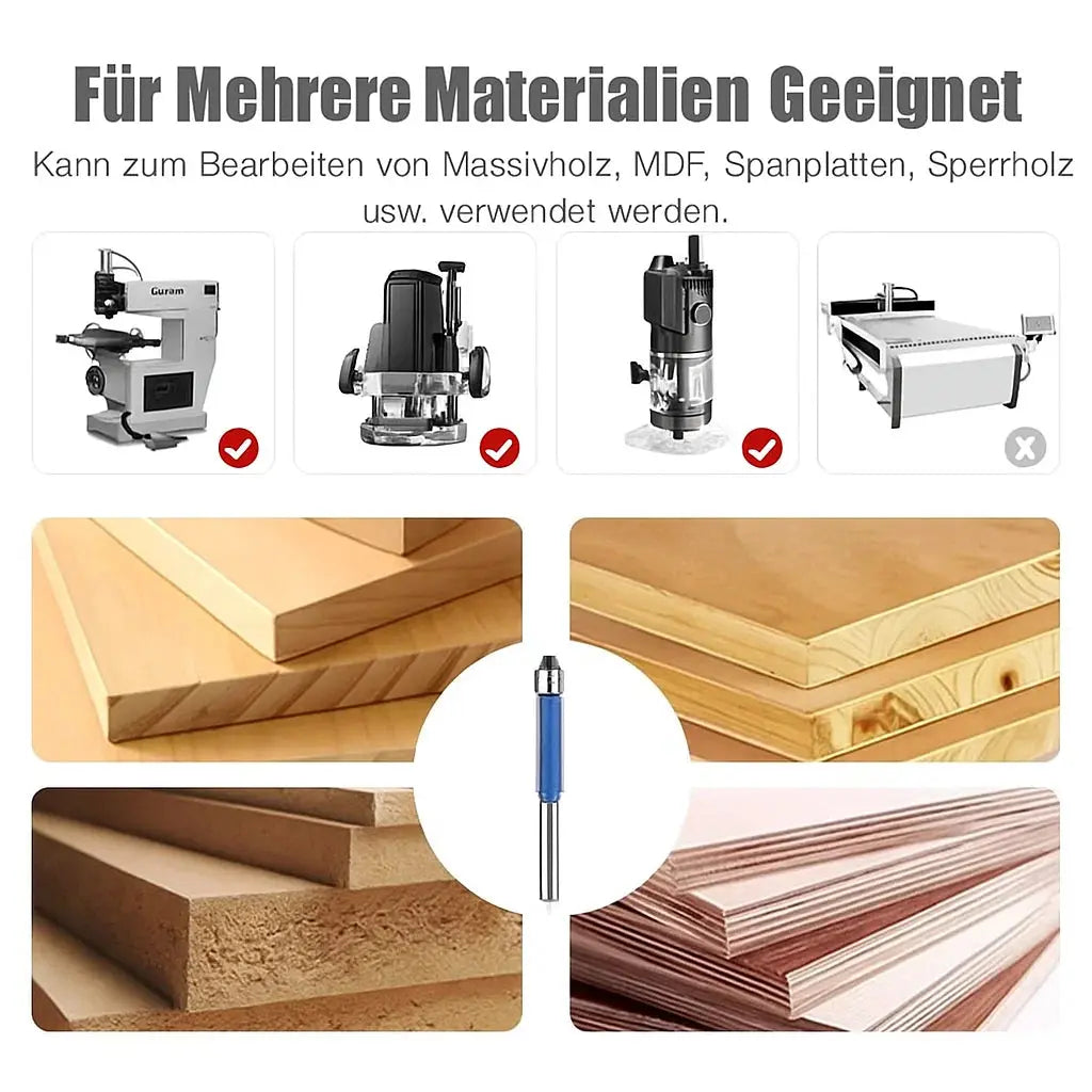 Präzises Fräser-Set mit 4 Teilen – Saubere Kanten für alle Materialien