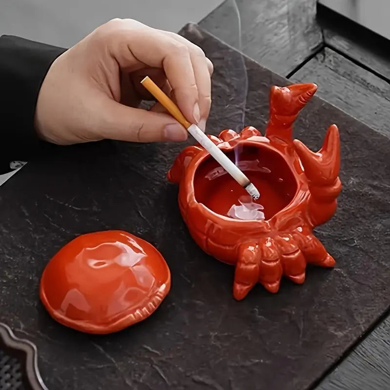 Krebsförmiger Aschenbecher mit Voltyx Deckel – Einzigartiges Design