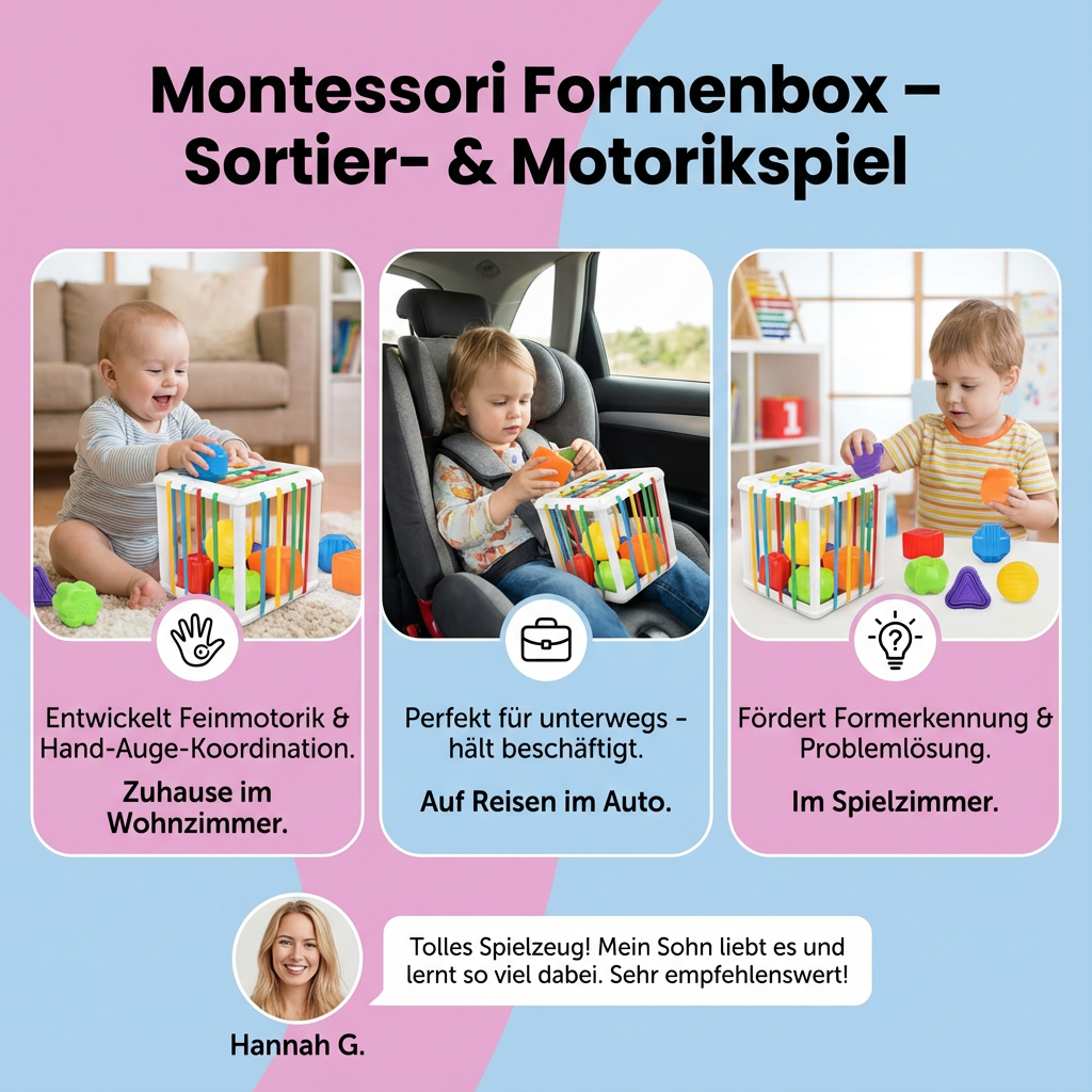 Formen Sortierspiel für Kinder – Montessori Motorikspielzeug