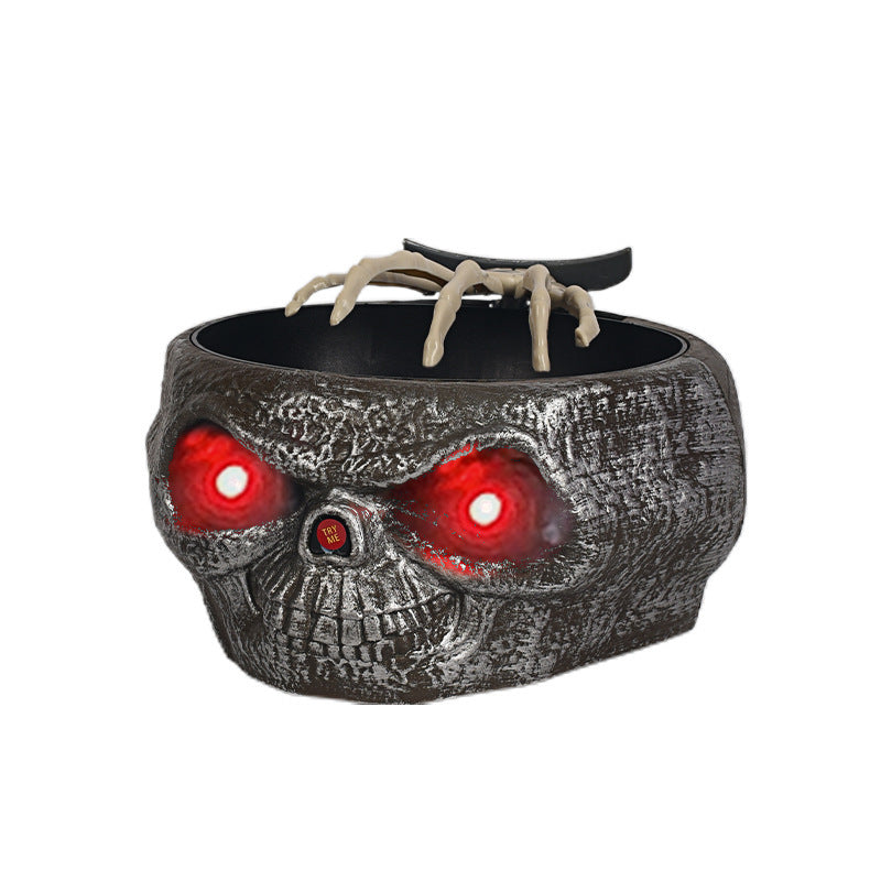 Spooky Snackschale – Kürbis mit Skelettarm und Bewegungssensor