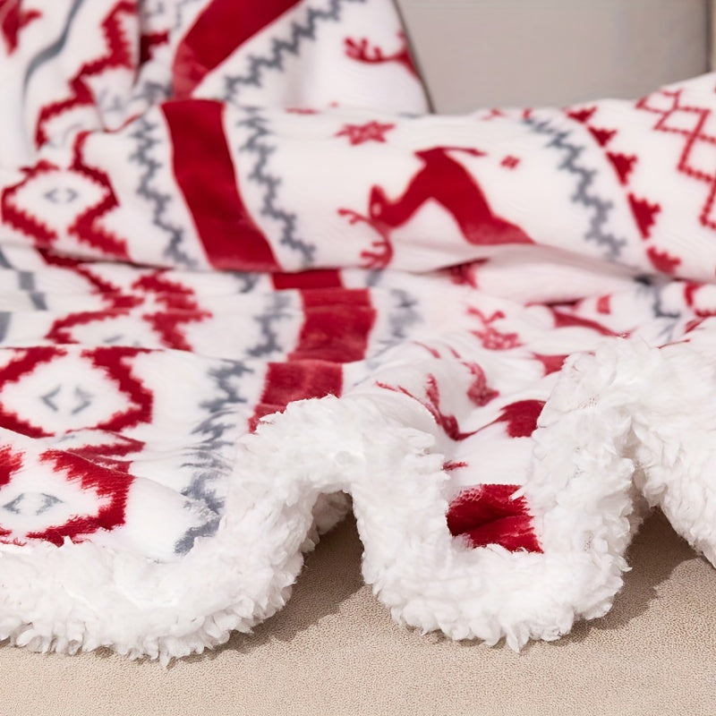 Festive Sherpa Blanket for Cozy Christmas Evenings