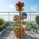 Versatile Pine Wood Plant Holder in Modern Style