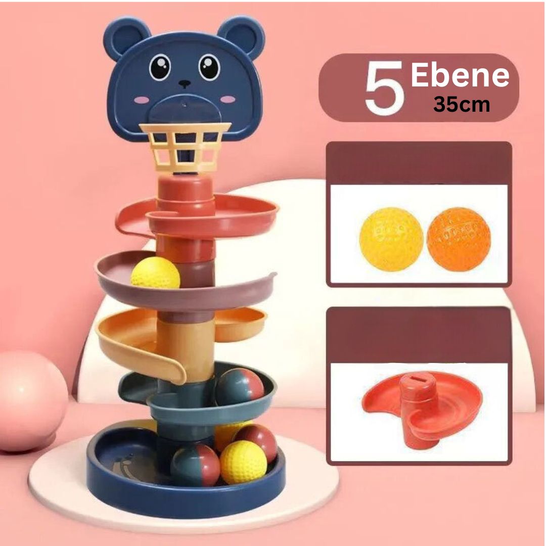 Ballturm aus Montessori Holzspielzeug für Kinder