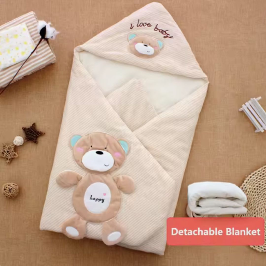 Einschlagdecke für Babys mit Kapuze – Kuscheliger Schlafsack für Neugeborene