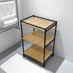 Praktischer 3-stufiger Bambuswagen, 47x33x77cm, Naturbelassen