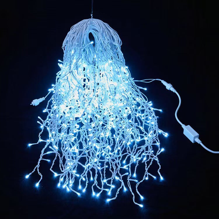 Frostlichter 50m LED Eiszapfen-Lichterkette | IP44 Wetterfest | 36V Niederspannung | Über 500 LEDs | Wunderschöner Wasserfall-Effekt | Warmweiß
