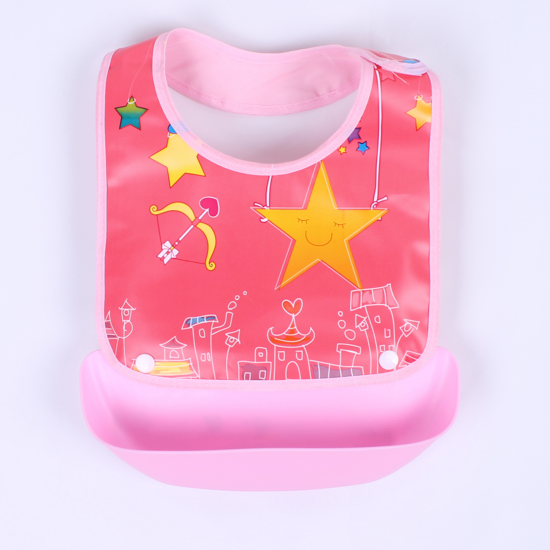 Wasserdichtes Baby-Lätzchen mit Auffangschale – Buntes Design für Essen