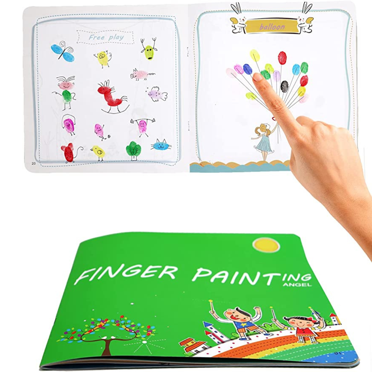 Set mit Fingerfarben für Kinder