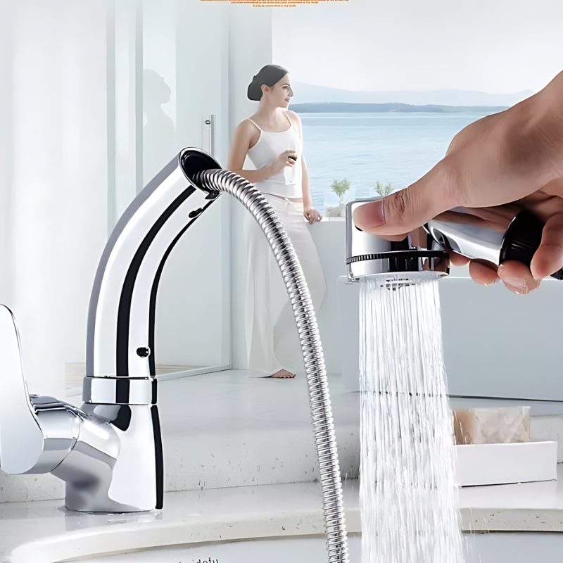 Elegant Faucet with Flexible Spout for Your Bathroom