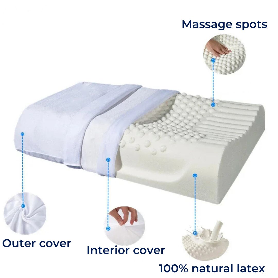 Natürliches Latex Nackenstützkissen – Orthopädisches Kissen für Nackenschmerzen – Bequem und unterstützend – Besserer Schlaf
