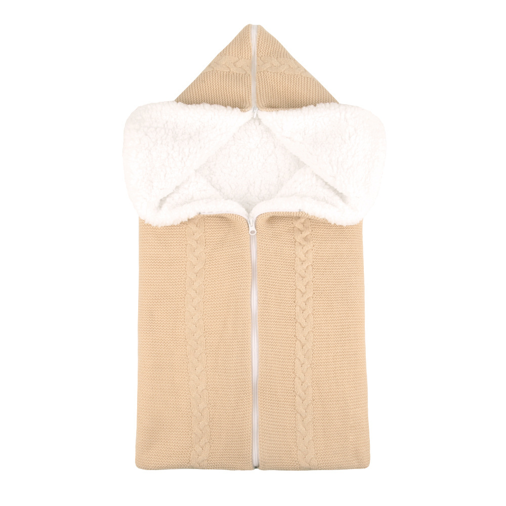 Schlafsack für Babys mit Kapuze – Kuscheliger Strickschlafsack