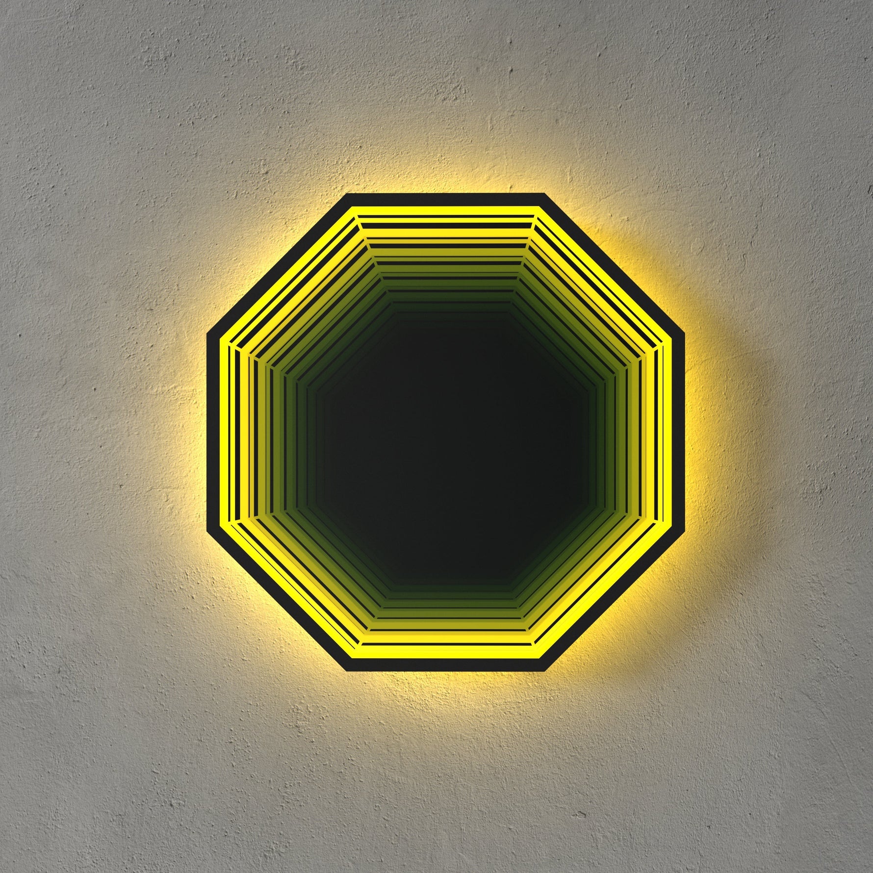 Elegant 3D Mirror with Color-Changing Lighting