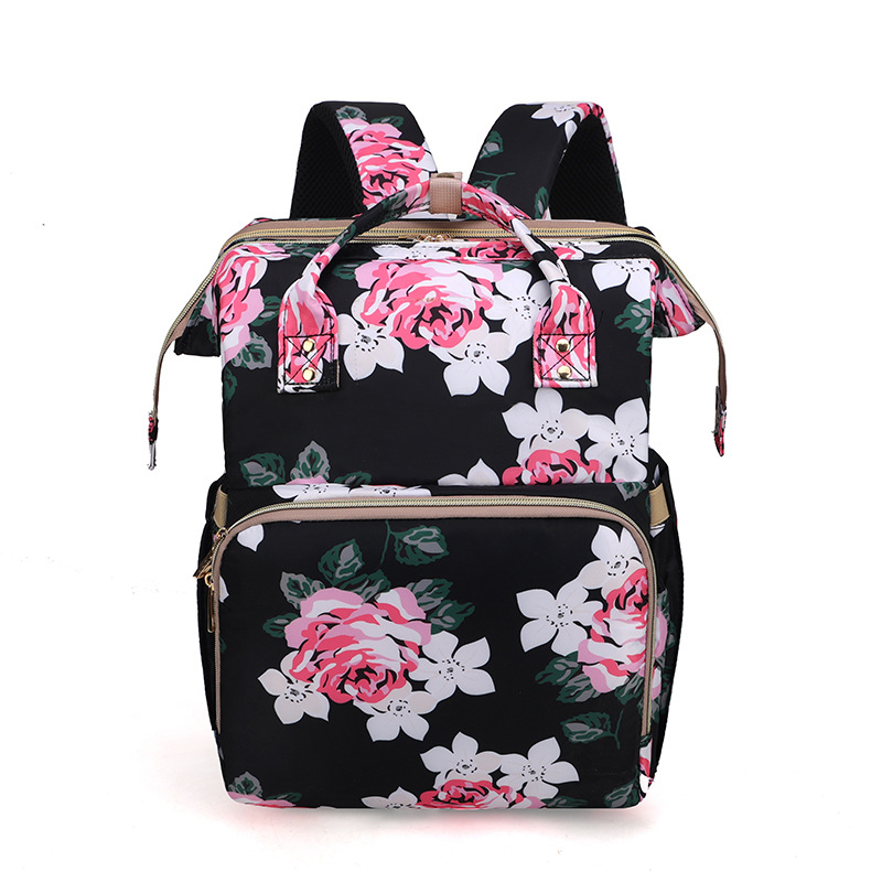 Wickeltasche mit Blumenmuster – Faltbares Moskitonetz für Mütter