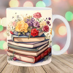 Kreative Blumige Kaffeetasse für Bücherliebhaber – Perfektes Geschenk