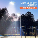 200W Solar LED Außenlampe mit Fernbedienung, Bewegungs- und Dämmerungssensor