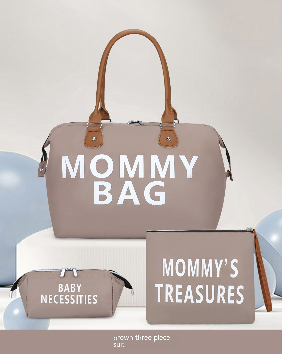 Große Wickeltasche für Babyartikel – 3-teiliges Set