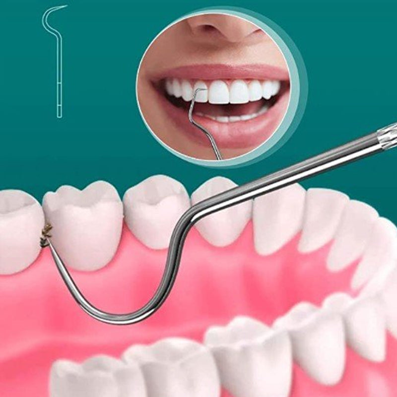Hochwertiges Edelstahl-Zahnstocher-Set (7 Teile) | Dentisafe