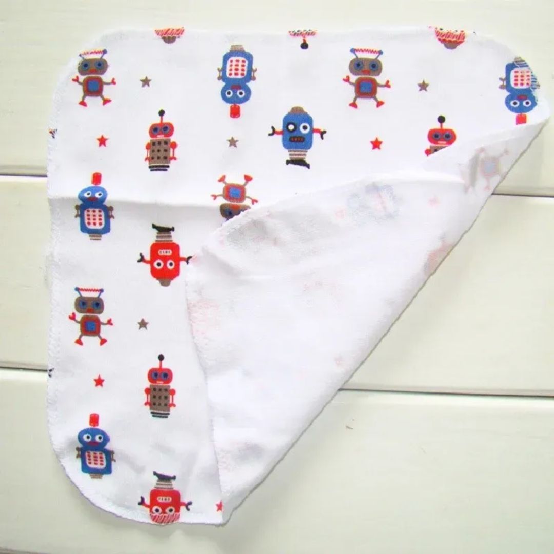 Set mit weichen Wasch- und Spucktüchern aus Baumwolle für Babys