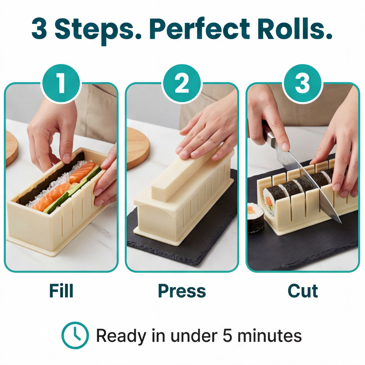 Sushi-Formset – Perfekte Rollen ohne Technik