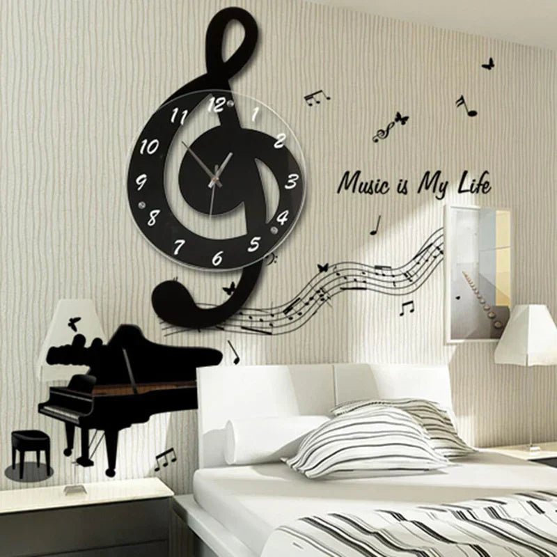 Moderner Wanddekor mit musikalischem Notenschlüssel-Design