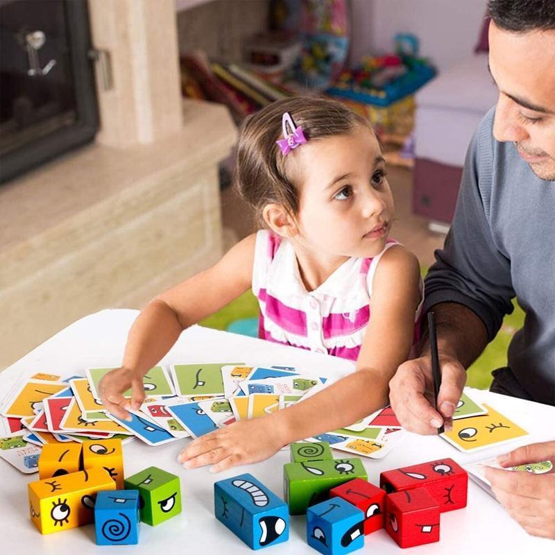 BlockiMix Holzpuzzle – Bunte Lernspielsteine für Kleinkinder und Vorschulkinder