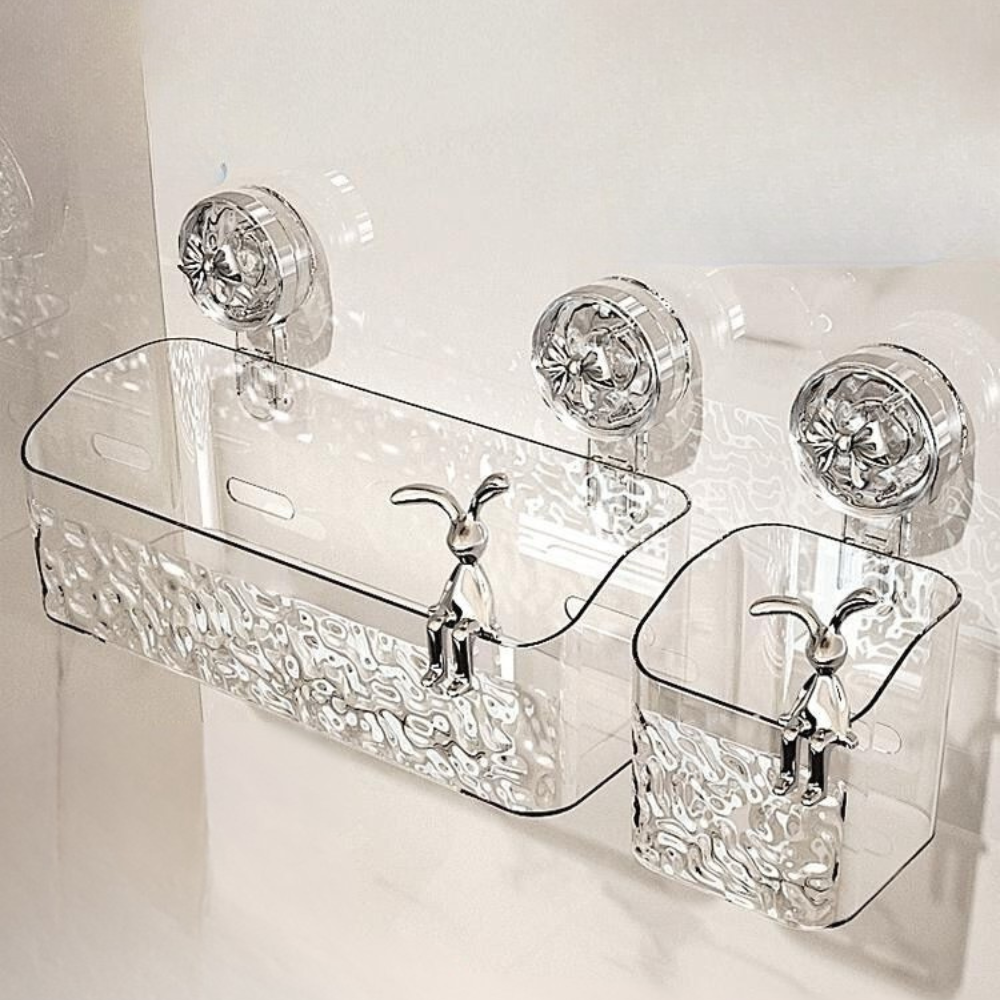 Practical Bathroom Organizer with Suction Cup - Waterproof Storage System
