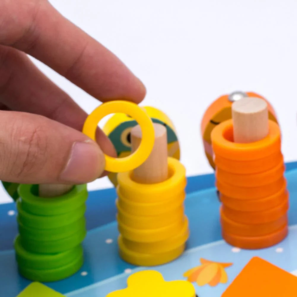 Holzspielbrett zur Förderung von Fähigkeiten nach Montessori-Prinzipien