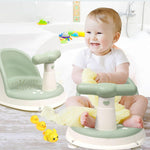 Rutschfester Baby-Badewannensitz – Edelstahl-Saugnäpfe – Weiche Polsterung – Freihändige Nutzung für Eltern