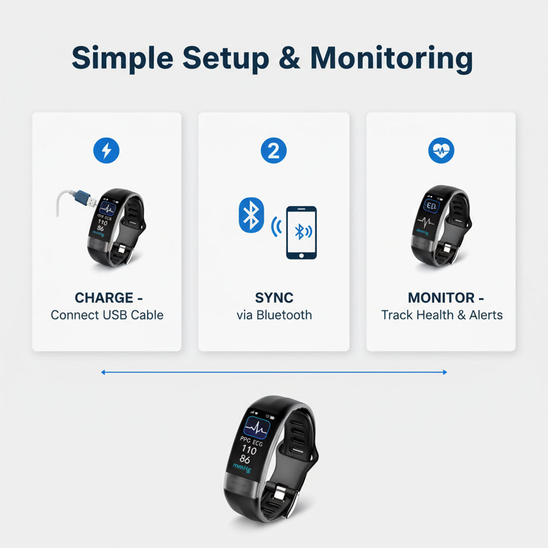Intelligente Fitnessuhr mit ECG-Überwachung und Aktivitäts-Tracking