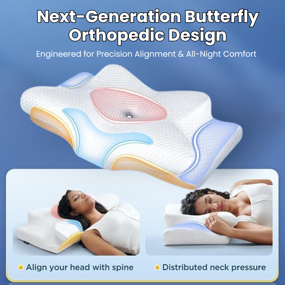 Ergonomic Sleeping Pillow | Optimal Support for Neck and Head | White