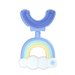 Regenbogenfarbene U-förmige Silikonzahnbürste für Kinder
