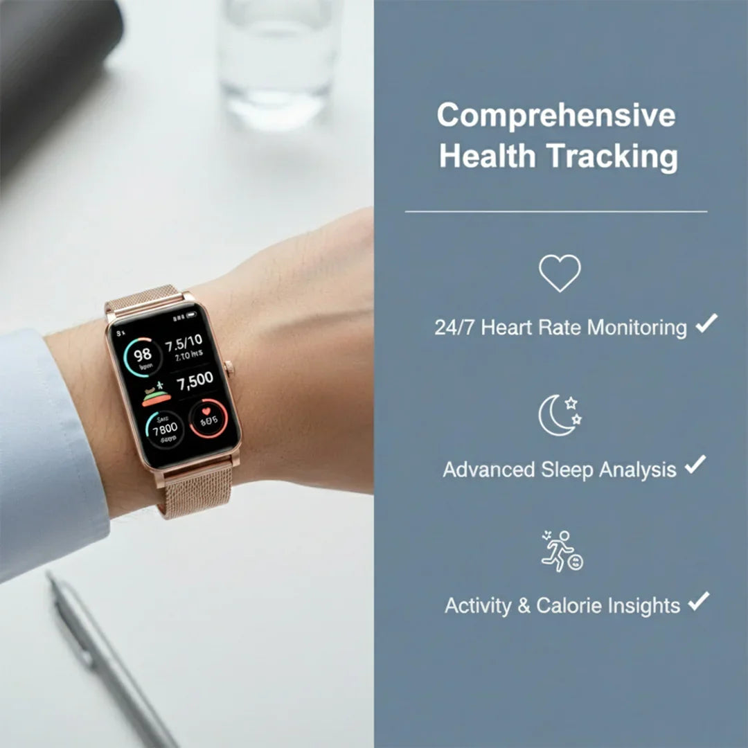 Elegante Smartwatch mit Fitness-Tracking und Benachrichtigungen