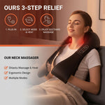 Ergonomischer Nacken- und Schultermassager mit Wärmefunktion