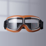 Vintage Motorradschutzbrille mit wechselbaren Gläsern und Komfortpolsterung