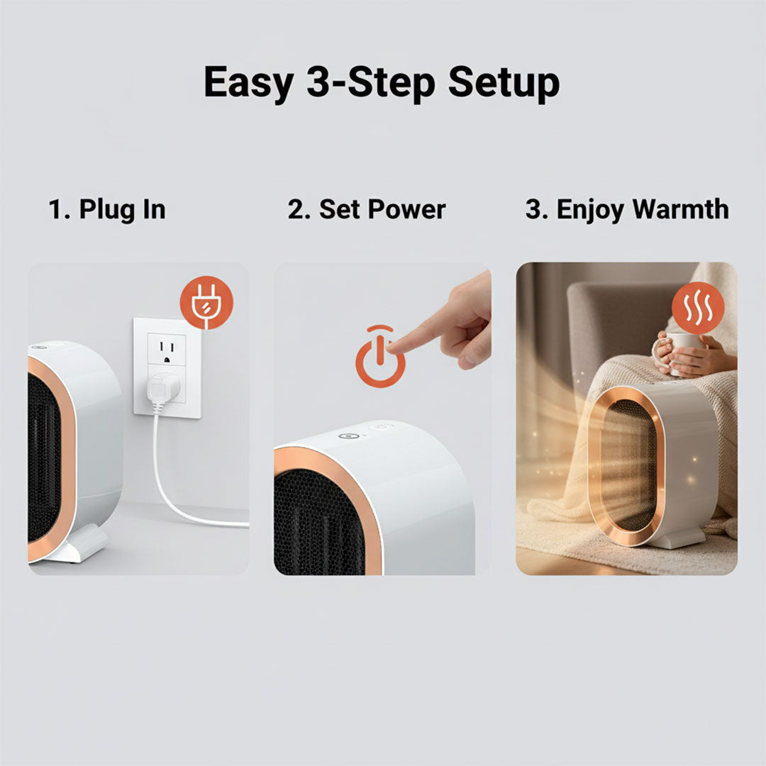 Kompakter Heizlüfter - Ideal für Zuhause und Büro