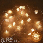 Frosted fairy lights for Christmas | 2 m length | 20 LEDs with festive motifs