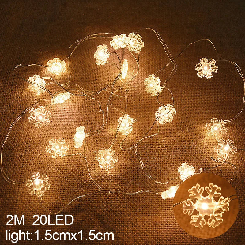 Frosted fairy lights for Christmas | 2 m length | 20 LEDs with festive motifs