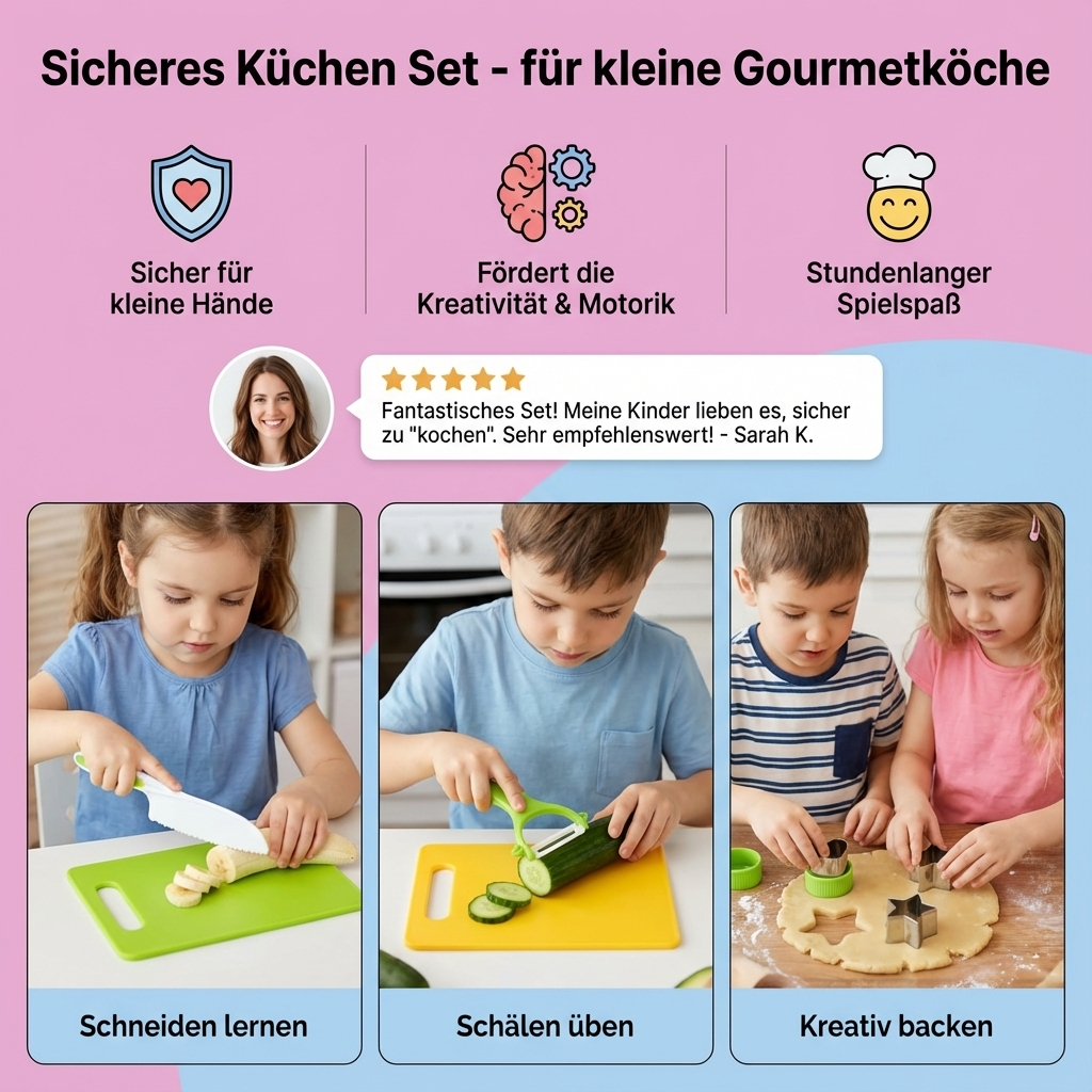 Küchen Set für kleine Gourmetköche – sicher und praktisch