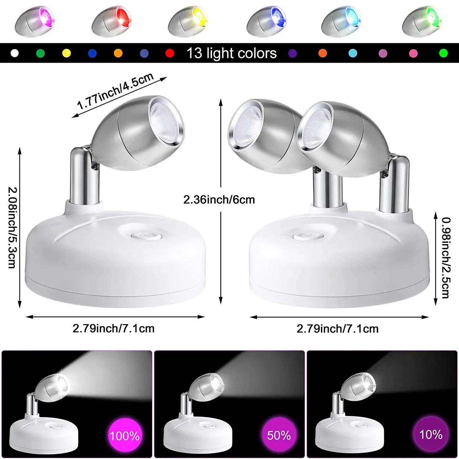 SmartLight Duo | 2er-Set kabellose LED-Leuchten mit Fernbedienung | RGB-Farbwechsel & Timer | Flexibel für kreative Akzente