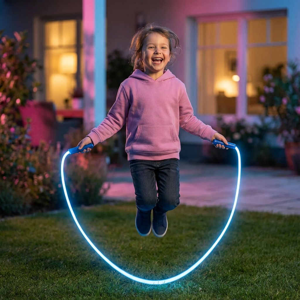 Springseil mit leuchtenden Effekten