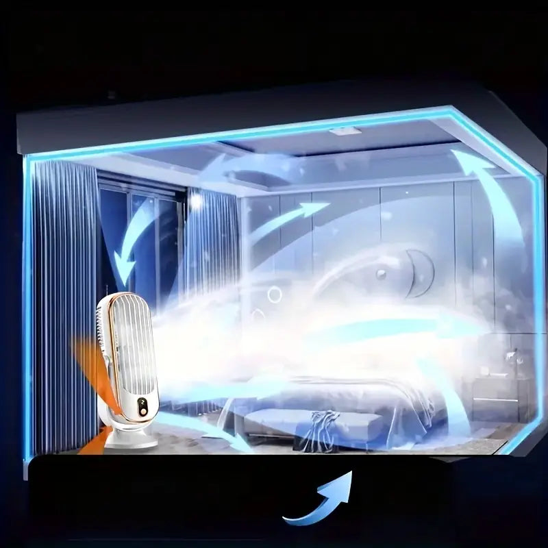 Tragbare Mini-Klimaanlage mit USB-Ladefunktion – 5 Geschwindigkeiten & 720° Drehung