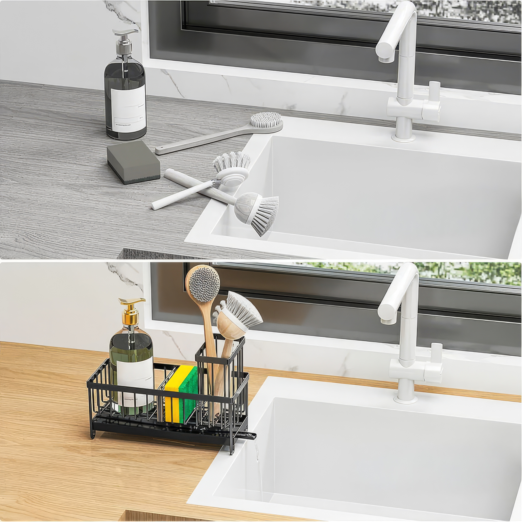 Küchenorganizer – Praktischer Halter für Schwämme und Bürsten