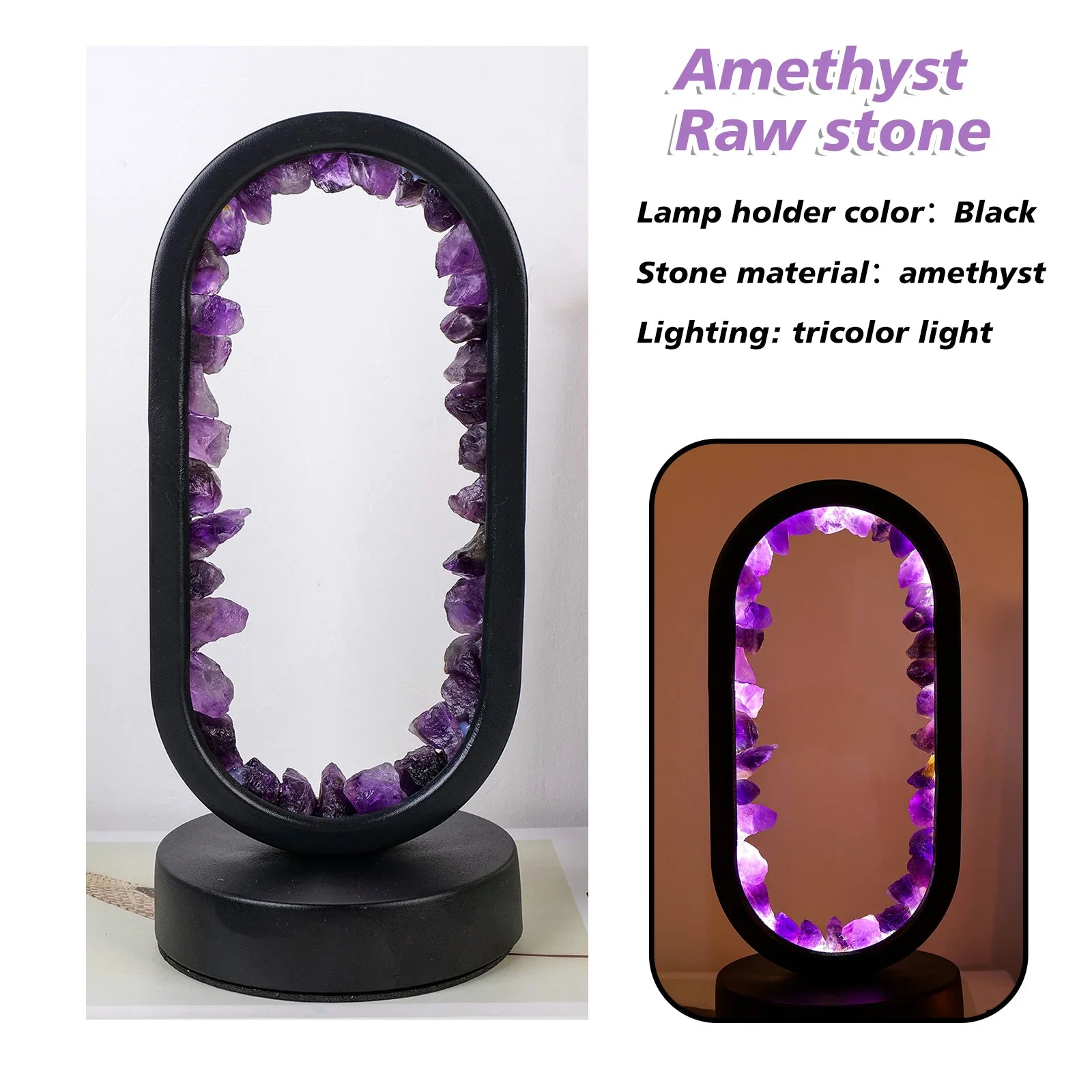 Handgefertigte Amethystlampe für Entspannung und Ruhe – CrystalGlow