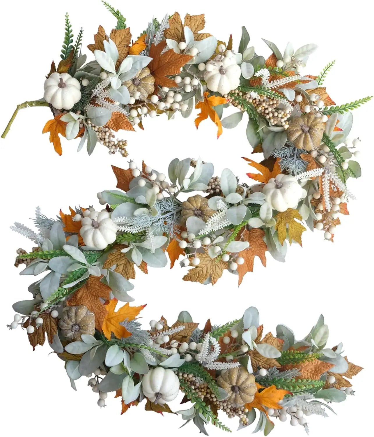 Herbstzauber | Handgefertiger Türkranz mit Kürbissen